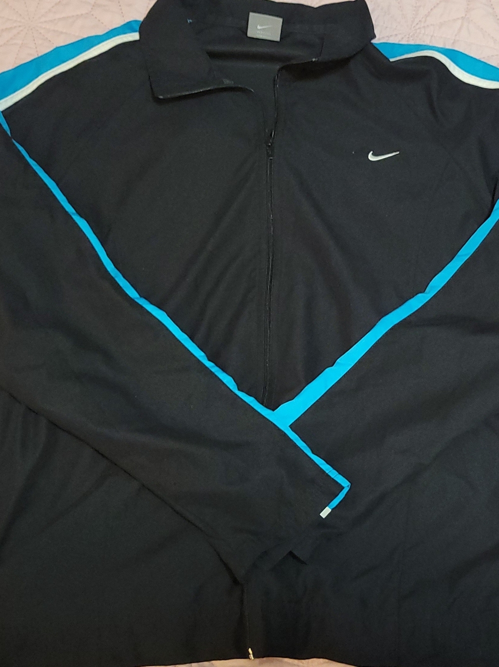 Nike Black Performance Jacket with Blue Accents